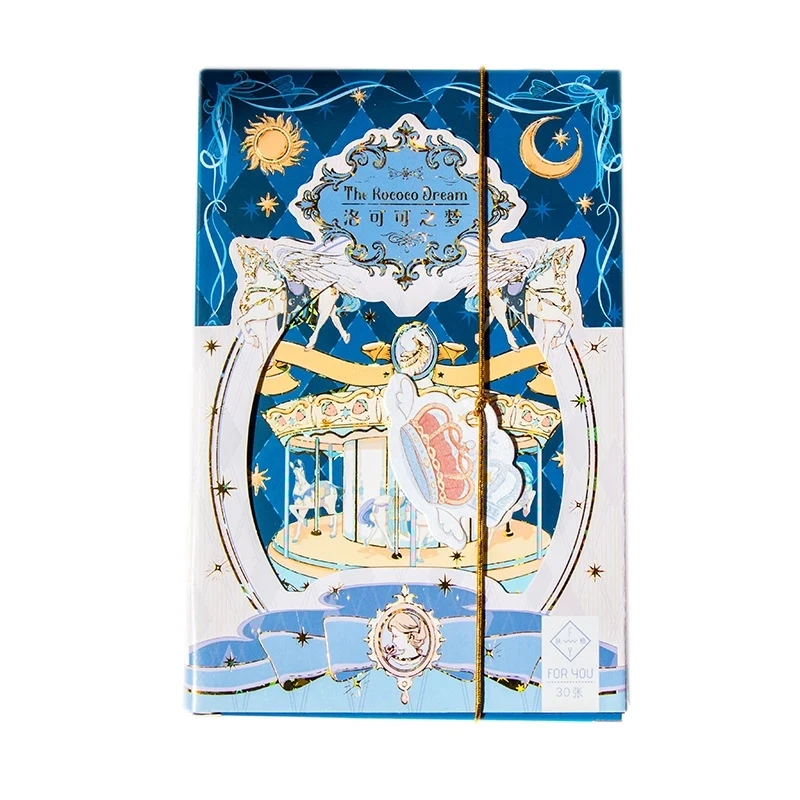 30 Pcs/Set The Rococo Dream Series Postcard Fantasy Hollowed Greeting Cards Message Card Christmas And New Year Gift