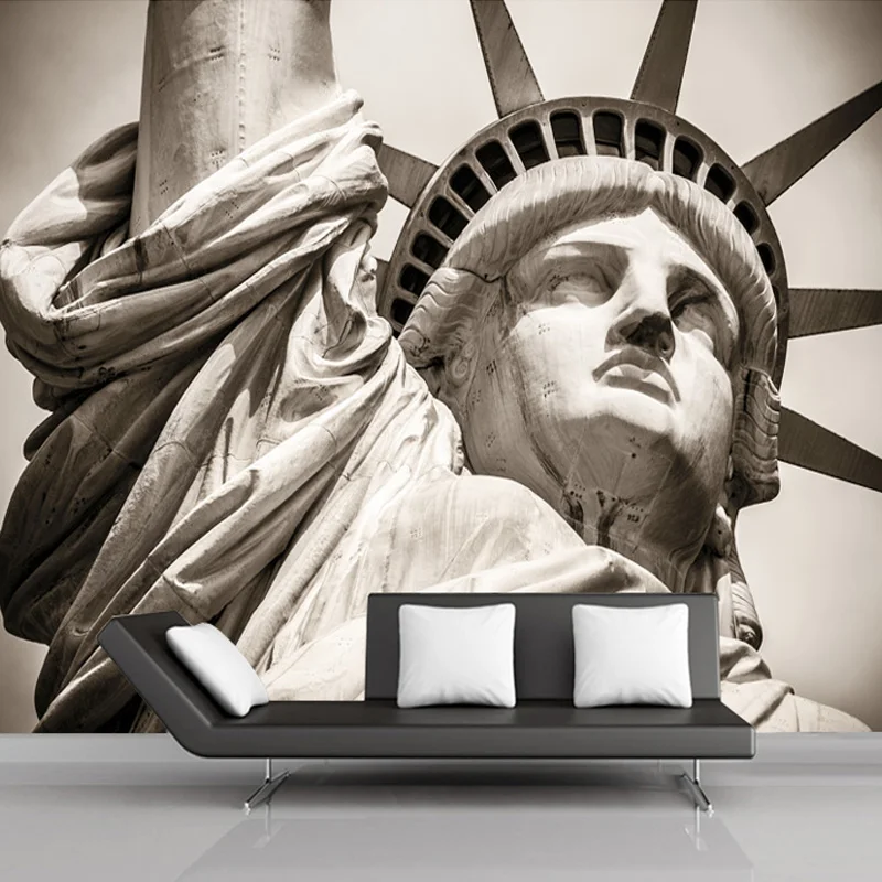 

Drop Shipping Customize Any Size Statue Of Liberty City Landscape Large Murals 3D Personality Theme Hotel KTV 3D Photo Wallpaper