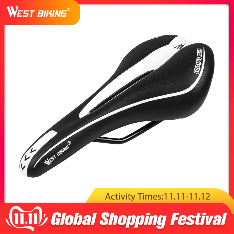 Billig WEST RADFAHREN Mountainbike Sattel Fahrrad Radfahren Sitz Silikon Skidproof Straße MTB Sattel Sitz Silica Gel Kissen Fahrrad Sattel