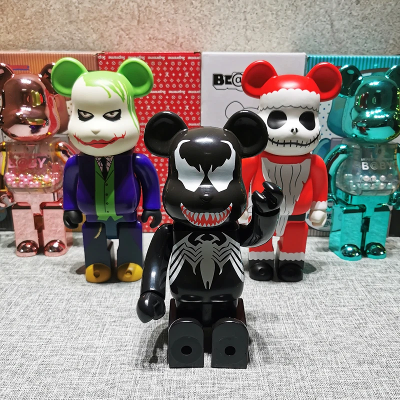 

11inch Bearbricklys Anime figure Venom and Clown PVC Modern bookshelf Art Decoration room home decoration