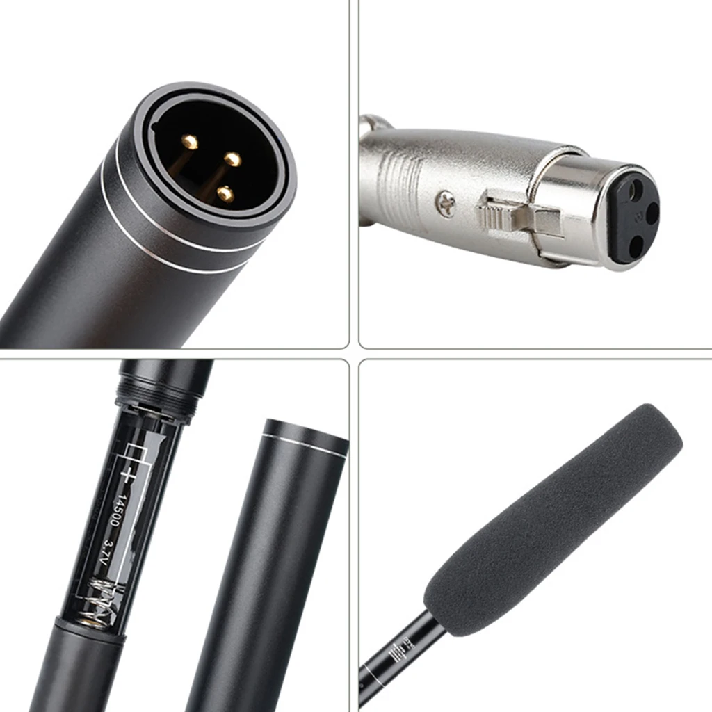 Professional Reporter Interview Unidirectional System Condenser Microphone for DSLR Camcorders Video Cameras