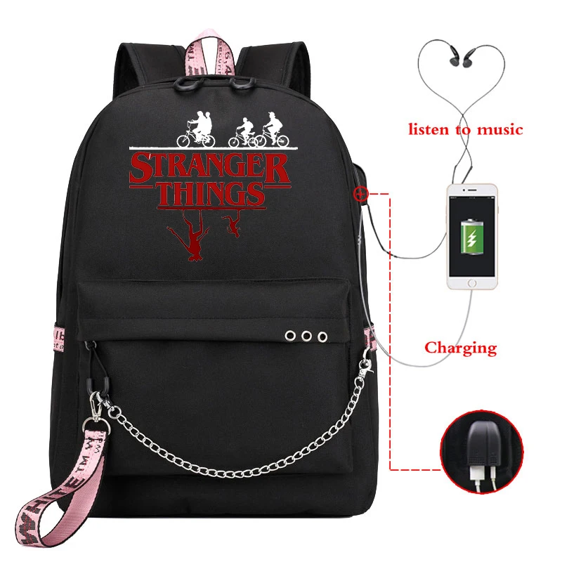 Girls Backpacks 11 Очень странные дела печатных рюкзак для девочек-подростков сумка Mochila наклейка буквы дизайн plecak ноутбука рюкзак для путешествий школьный сумки Mochila Mujer - Цвет: Girls Backpacks 11