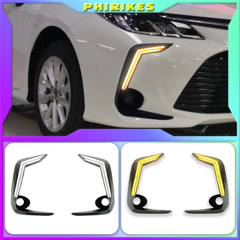 

For Toyota Corolla 2020 2PCS LED Daytime Light Running Super Brightness 12V Car LED DRL Waterproof ABS Daylight Bulb