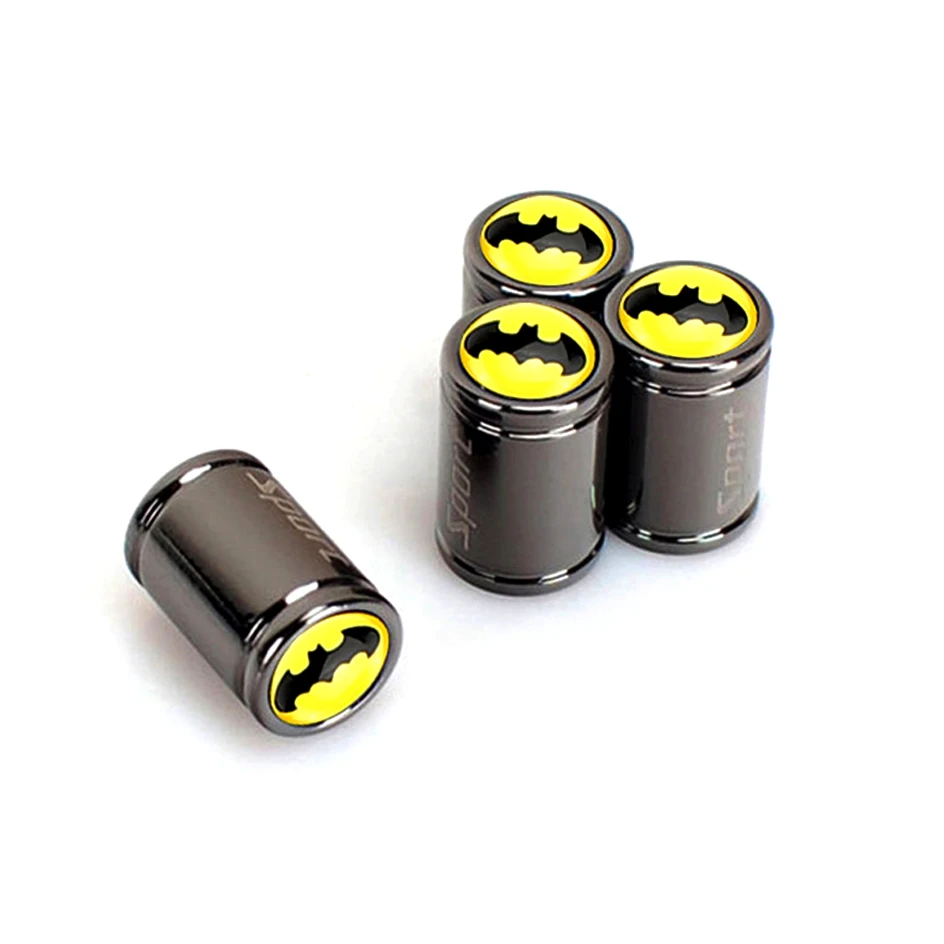 Tapones para las ruedas del coche con deportivo, tapas válvula neumático, emblema de murciélago, antirrobo, tapa de vástago de llanta para automóviles, piezas de bicicleta y Motos|Vástagos y tapas