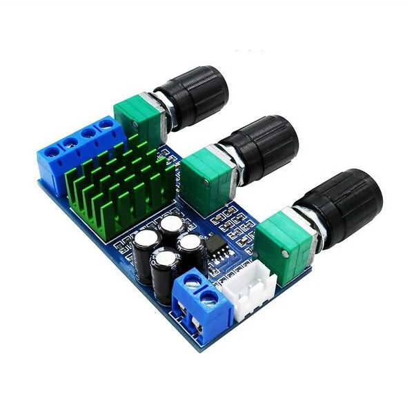 

DC 12V-24V TPA3116D2 80Wx2 Digital Amplifier Board Treble Bass Volume adjust Amp
