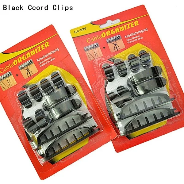 BLACK cord clips (9)