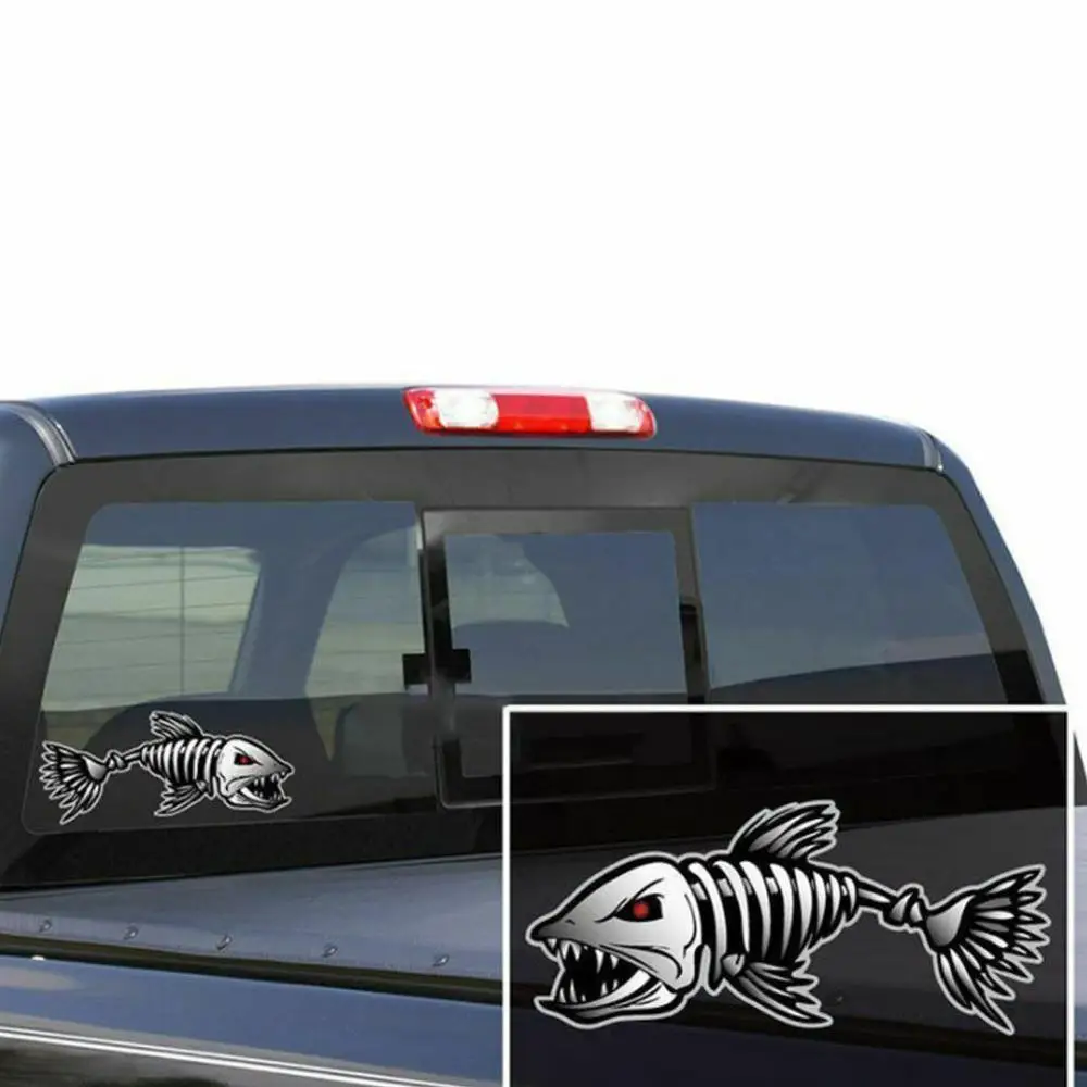 

2pcs / set Skeleton Fish Bone Vinyl Decal Sticker Kayak Fishing Boat Car Graphics Car Sticker Car Styling Accessories
