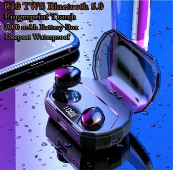 

R10 TWS Bluetooth 5.0 Earbuds Headphones Wireless 4D Stereo Sound Headsets NEW