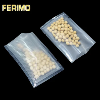 

100pcs/Lot Embossed Vacuum Nylon Package Bag Open Top Heat Sealed Food Preservation Plastic Pouches for Fresh Fruits Meats Saver