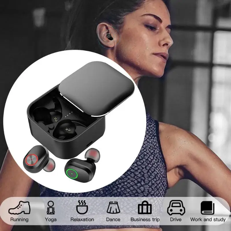T2 Беспроводная Bluetooth мини гарнитура клавиатура двусторонние звонки носить удобные TWS бас стерео наушники водонепроницаемые наушники