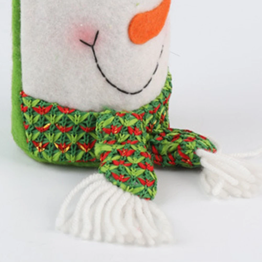New Christmas Santa Snowman Elk Drawstring Bag Wine Bottle Cover Sleeve Table Decor