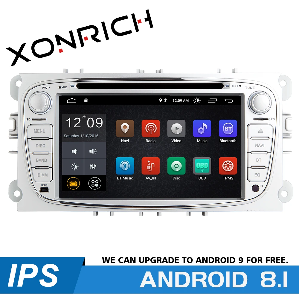 

2 din Android 8.1 Car Radio DVD Player For Ford Focus 2 3mk2 Mondeo 4 Kuga Transit Connect S-MAX C-MAX Multimedia GPS Navigation