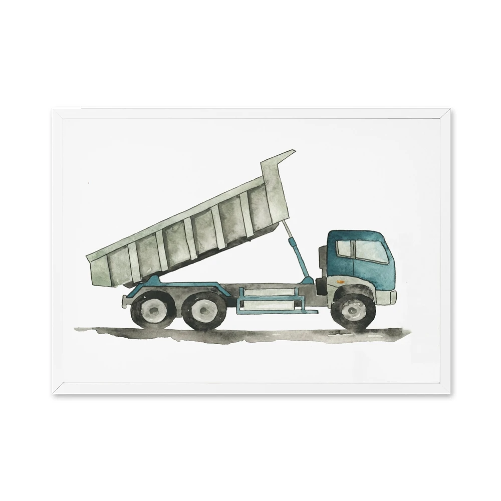 Construction-Vehicle-Watercolor-Boys-Wall-Art-Canvas-Painting-Pictures-Dump-Truck-Excavator-Posters-And-Prints-Kids (6)