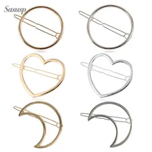 Sasusp Trendy Round Triangle Heart Moon Lip Hair Pins for Women and Girls Trendy Hairbands Wedding Bridal Hair Accessories