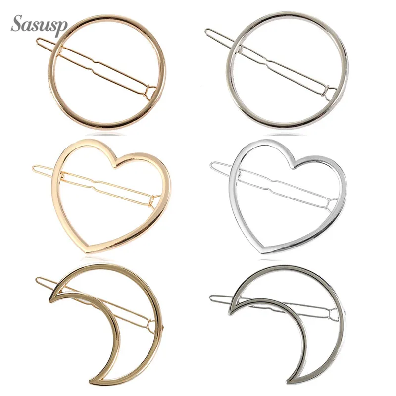 

Sasusp Trendy Round Triangle Heart Moon Lip Hair Pins for Women and Girls Trendy Hairbands Wedding Bridal Hair Accessories