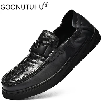 

2020 fashion men's shoes casual genuine leather loafers male flat classic shoe man comfortable driving shoes for men size 38-46