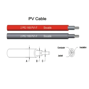 Cable Solar fotovoltaico, cable de energía solar de 2,5/4/6/10/16/25mm2, PV1-F 4/6/8/10/12/14AWG, rojo y negro, XLPE jacket TUV UL 2