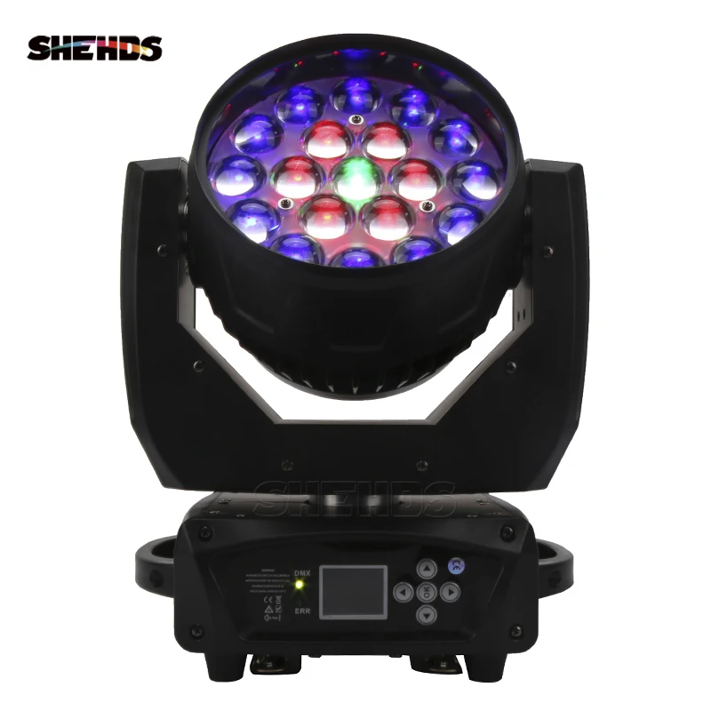 LED Beam+Wash 19x15W RGBW Zoom DMX 512 Stage Effect Lighting For Wedding Decoration Birthday Party Club DJ Stage LED Dance Floor