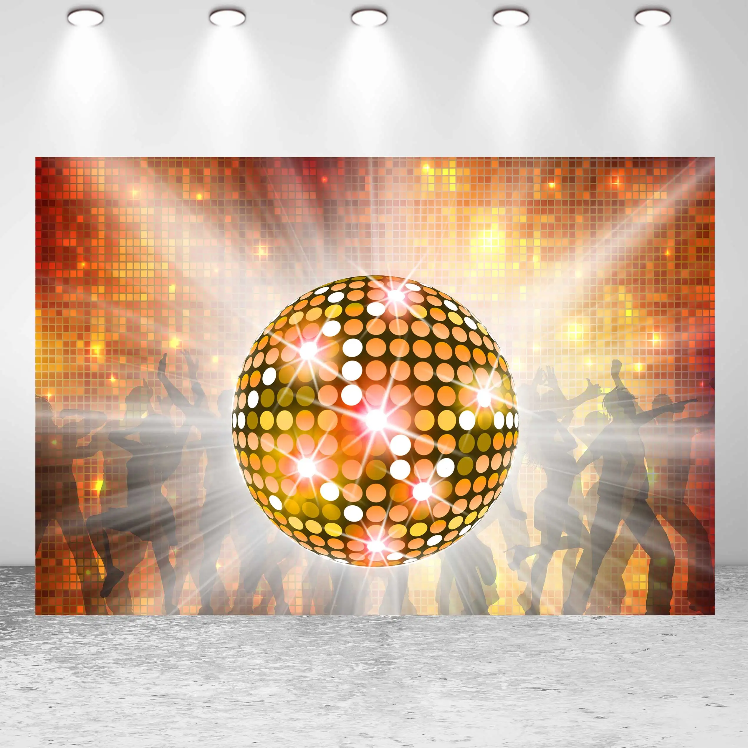 Deco Disco A Faire Soi Meme NeoBack – boule Disco à paillettes pour joyeux anniversaire, couleur dorée,  musique 80/90s, spectacle, danse du temps, fête, arrière-plan Photo -  AliExpress