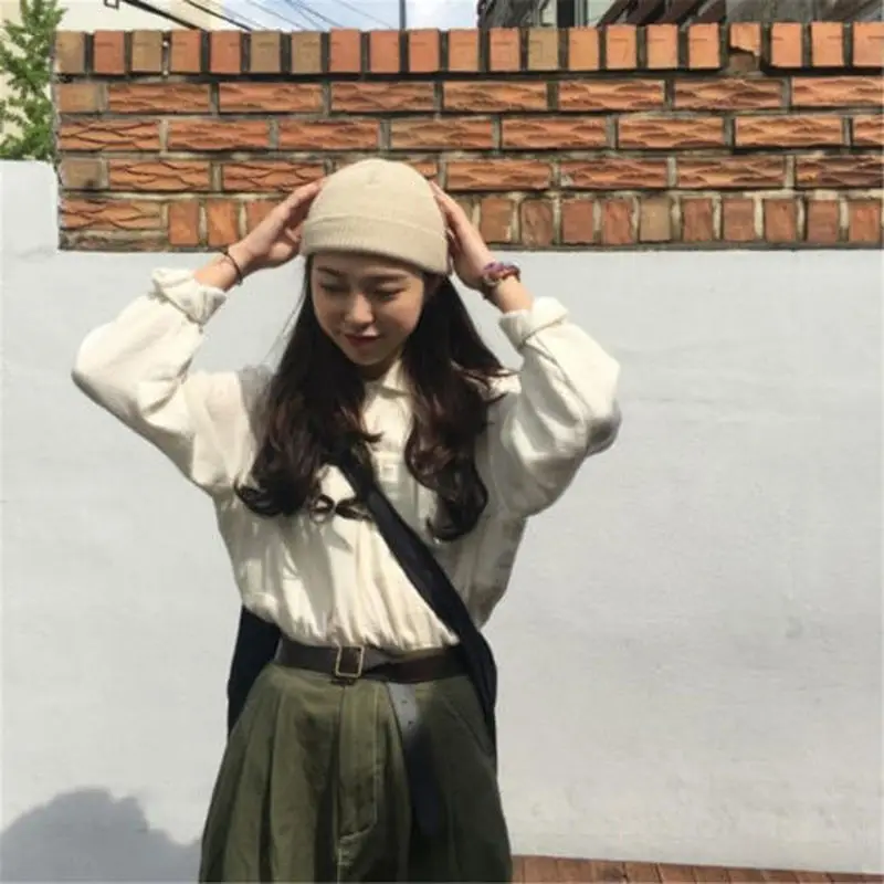 

2019 Fashion Unisex Winter Hat Cuffed Cib Knit Hat Short Melon Skin Beanies Solid Color Casual Beanie Autumn Winter Hats