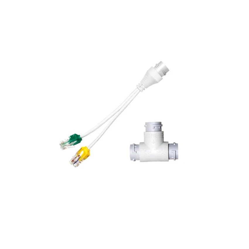 

100m distance POE camera three-way RJ45 head simplified wire connector splitter, 2-in-1 network security camera cable connector