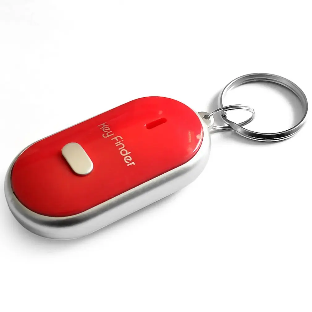 LED Whistle Key Finder Flashing Beeping Sound Control Alarm Anti-Lost Key Locator Finder Tracker with Key Ring