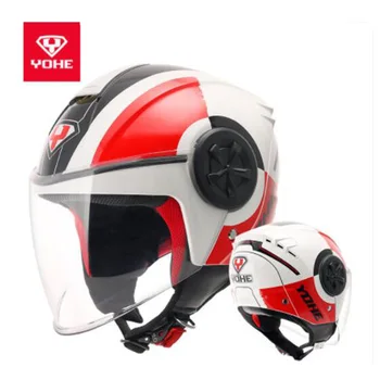 

2019 New Knight protection ECE Certification YOHE Half Face Motorcycle Helmet ABS Motorbike Helmets with PC Lens Visor