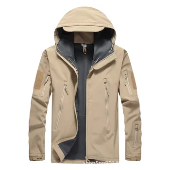 

Outdoor Shark Skin Soft Shell Jacket Windproof Waterproof Warmth Thickened Army Fan Tactical Special Forces Three-In-One Jacket