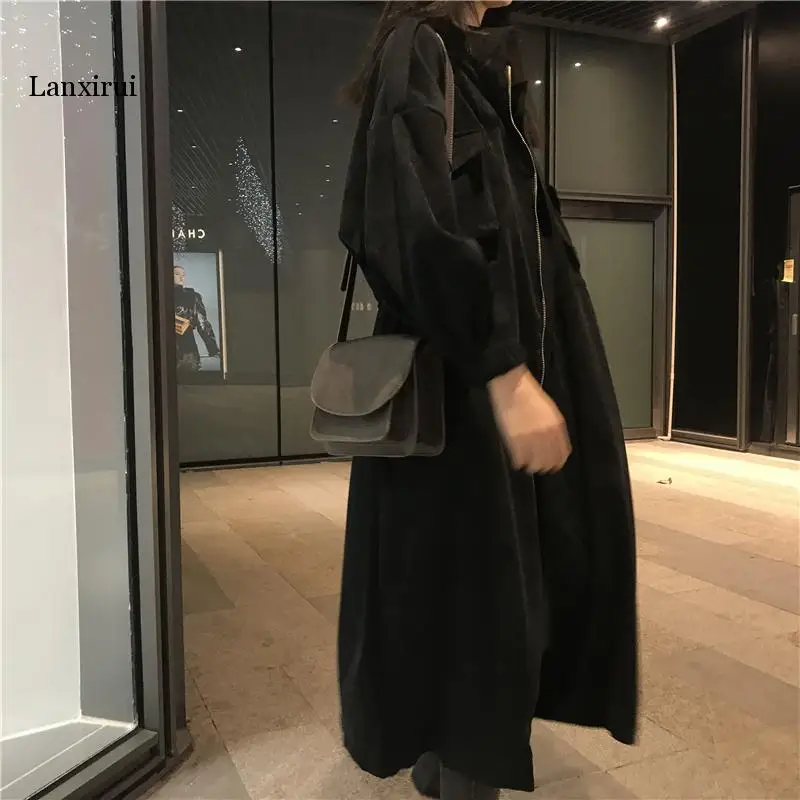Lanxirui, осенняя мода, Ретро стиль, леопард, ropa mujer, макси, тонкая талия, тонкий Тренч, женский, на молнии, для студентов, Casaco Feminino