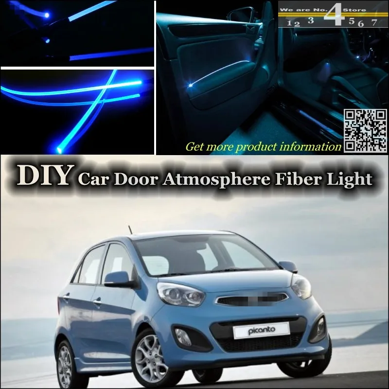 

For KIA EuroStar Picanto Morning Naza Suria interior Ambient Light Tuning Atmosphere Fiber Optic Band Lights Inside Door Panel