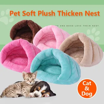 

Warm Slippers Style Pets Bed Mat 5 Colors Lovely warm Soft Fleece Thicken Nest Puppy Kennel Pet Cat dog Sleeping Bag Cave House