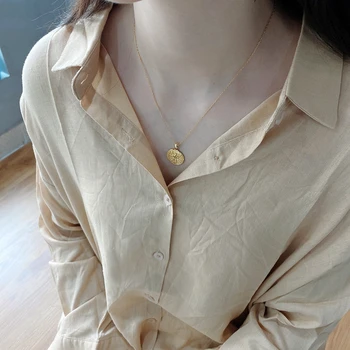 

SUNIANGON Lion Irregular Pendant Necklace 925 Sterling Silver Rough Charm White Gold Necklace Women And Men Necklace Couple Gift