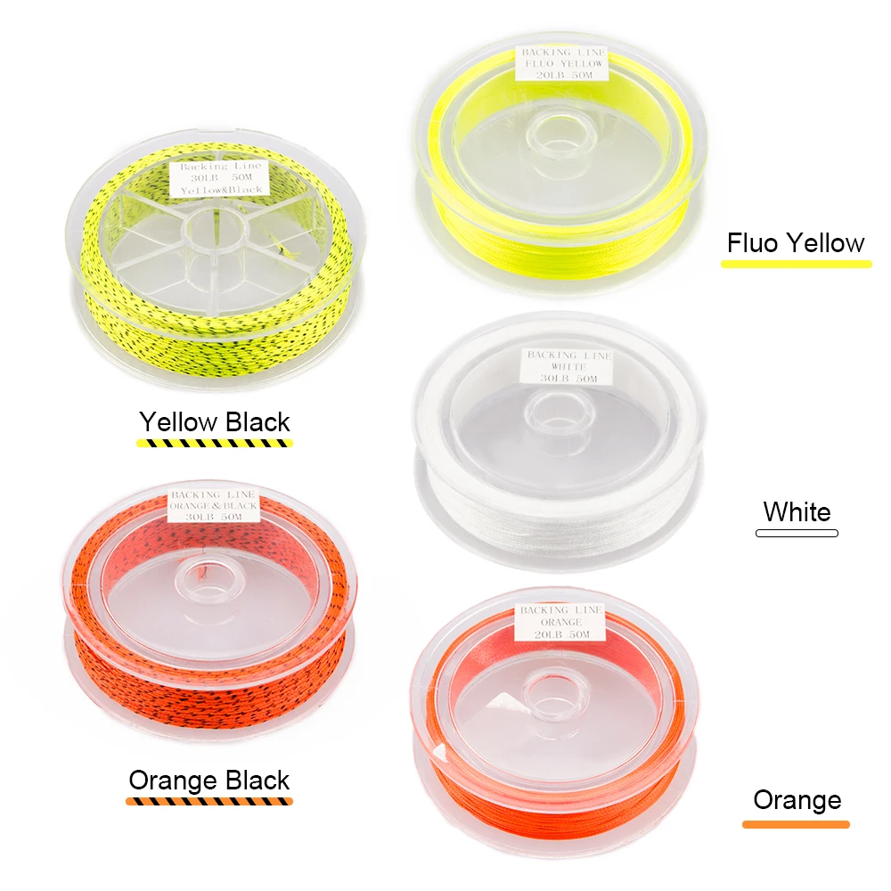 Fly Fishing Backing Line 50M/50Yards 20LB/30LB 8 Strands Polyester Braided Rope Fishing Line Fishing Tackle