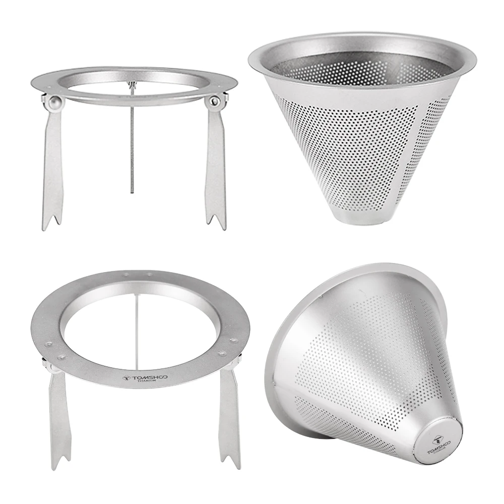 

Outdoor Tableware Titanium Coffee Filter Folding Coffee Filter Camping Office Cafe