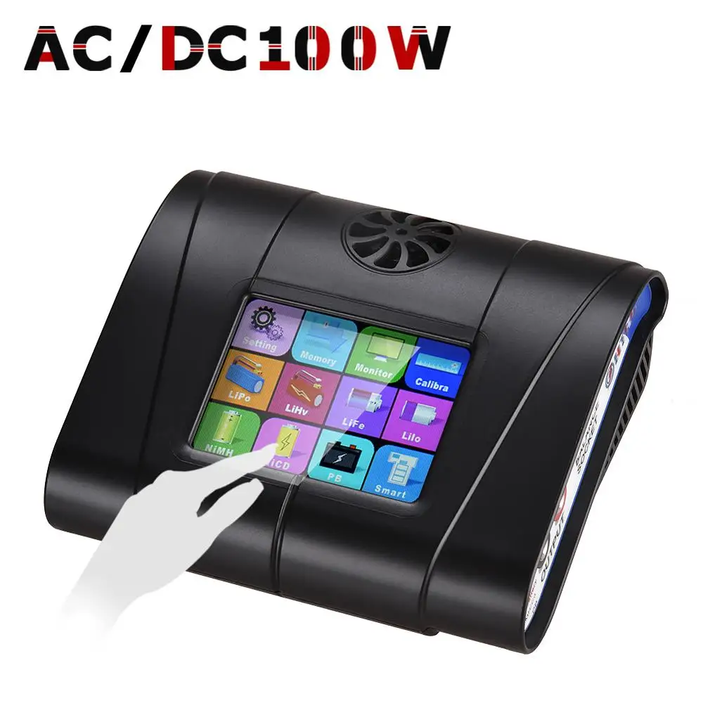 

HTRC Lipo Charger HT100 AC DC 100W LCD Touch Screen Balance Charger Discharger for Lion/LiPo/LiFe/LiHv Nicd/NiMh/PB Battery