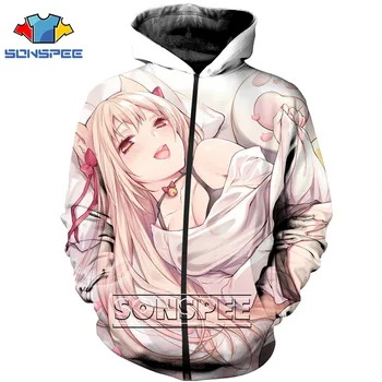 

Hoodie 3D Print jacket Men sexy loli cat girl women streetwear suit Harajuku Sweatshirt band zipper anime Long sleeve Hoodies