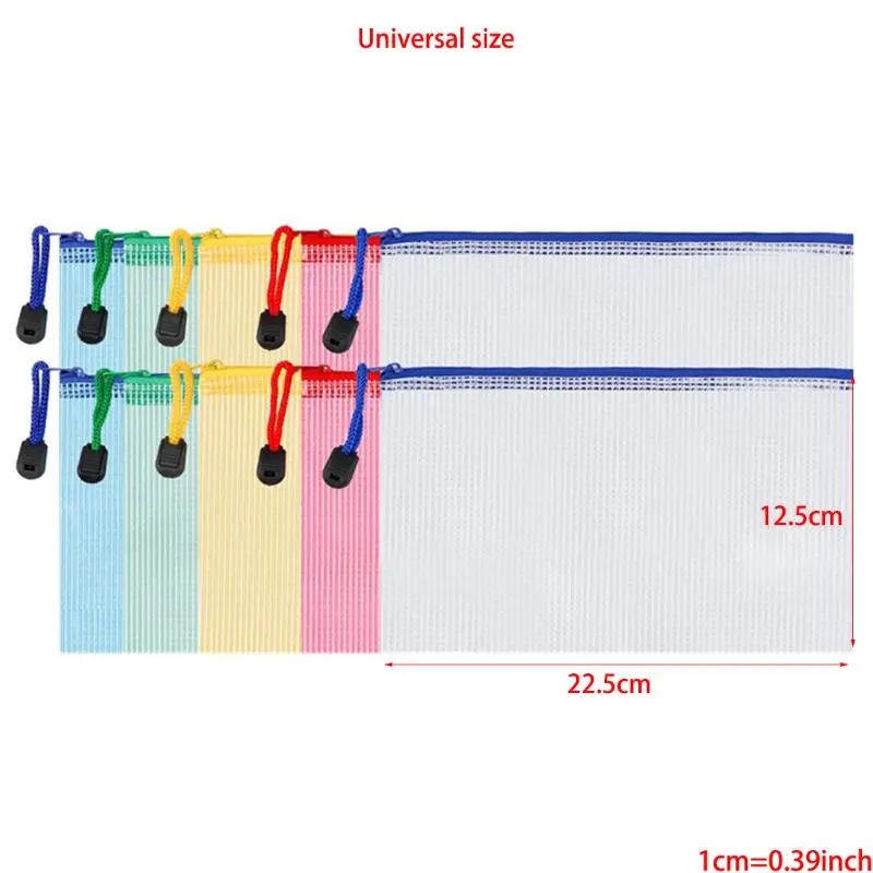 10 шт., Сумка для документов на молнии, Сумка для документов, Многоцелевая сумка для хранения, сумки для офисных принадлежностей, аксессуары для путешествий, 5 цветов