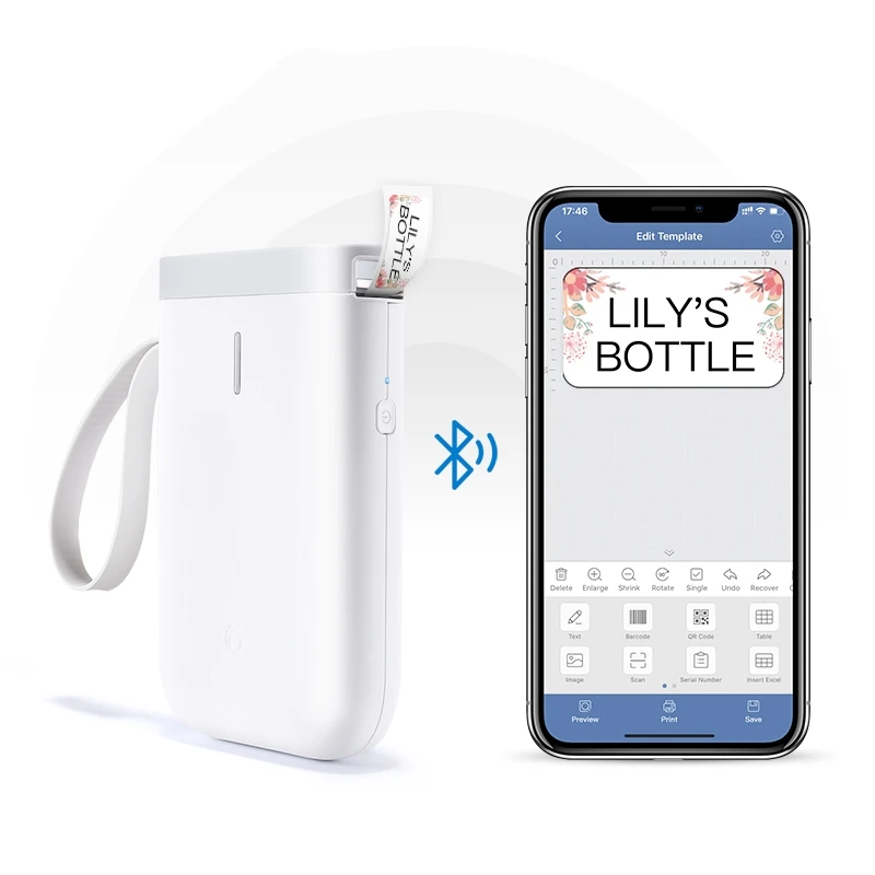 Беспроводной портативный карманный принтер для этикеток Niimbot D11 Hungul Bluetooth мини