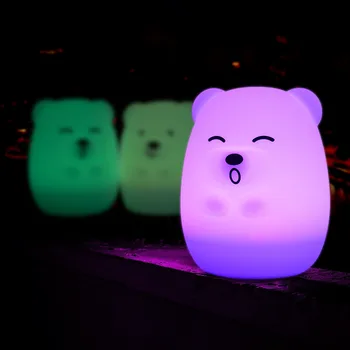 

LED Night Lamp Decorate Desk Light Cute Bear/Mouse/Rabbit 8 Colors Holiday Sleeping Bulb for Baby Bedroom Touch/Remote Control