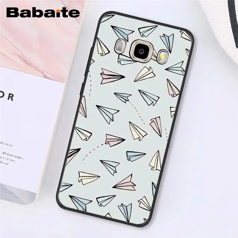 A5 Babaite Travel the world Map Glitter Pink paper plane aircraft Phone Case For Samsung J7 J6 J8 J4 J4Plus J7NEO J2 J5 Prime - Цвет: A5