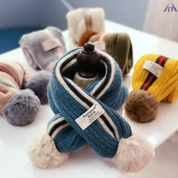 2021 Children's Scarf Autumn And Winter Men And Women Baby Soft Color Matching Warm Wool Scarf Children's Wild Scarf