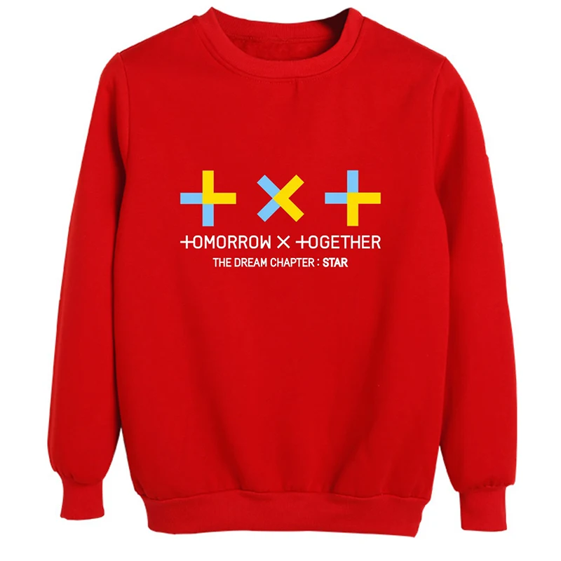 KPOP TXT комбинация в виде головы мечты звезда тот же абзац круглый вырез свитер для мужчин и женщин Прямая поставка