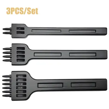 

Round Hole Punch Row Prong Stitching Cutter Tool Make Hand Sewing Hole Leather Craft Tools Spacing Cutting 4mm 2/4/6 Holes