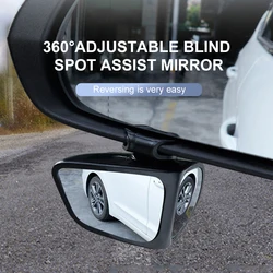 360 graus hd espelho de ponto cego ajustável auto adesivo retrovisor espelho convexo para carro reverso grande angular espelhos estacionamento automático