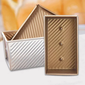 

Non Stick Loaf Pan Baking Fruit Cake Bread Tin Oven Tray Toast Mold With Lid Non Stick Heavy Metal Non-corrosive