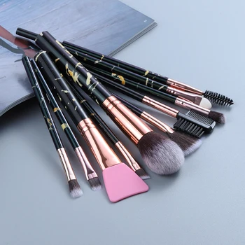 

FLD 15/5pcs Marble Eye Makeup Brushes Set Face Mask Eyelash Sponge Eyeshadow Eyebrow Comb Lip Brush Tool Maquillaje Profesional