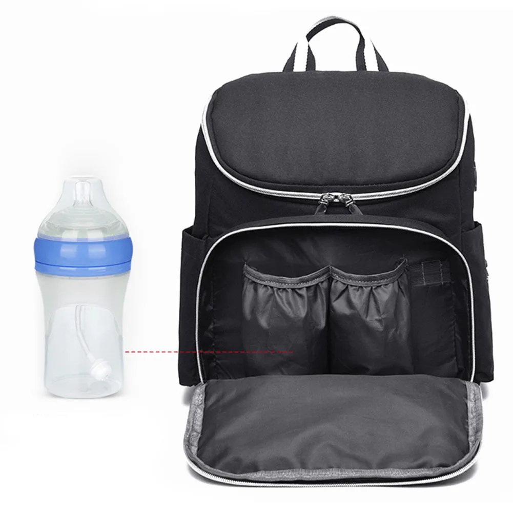 Мульти Карманный USB интерфейс большой емкости Полиэстер Пеленки Сумка прочные детские подарки молния многофункциональный рюкзак с надписью MOM открытый