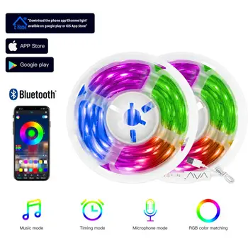 

Mobile Phone Bluetooth APP Control RGB Light Strip 5V/30W USB TV Background Holiday Decoration Bar Music Mode Color Change Light
