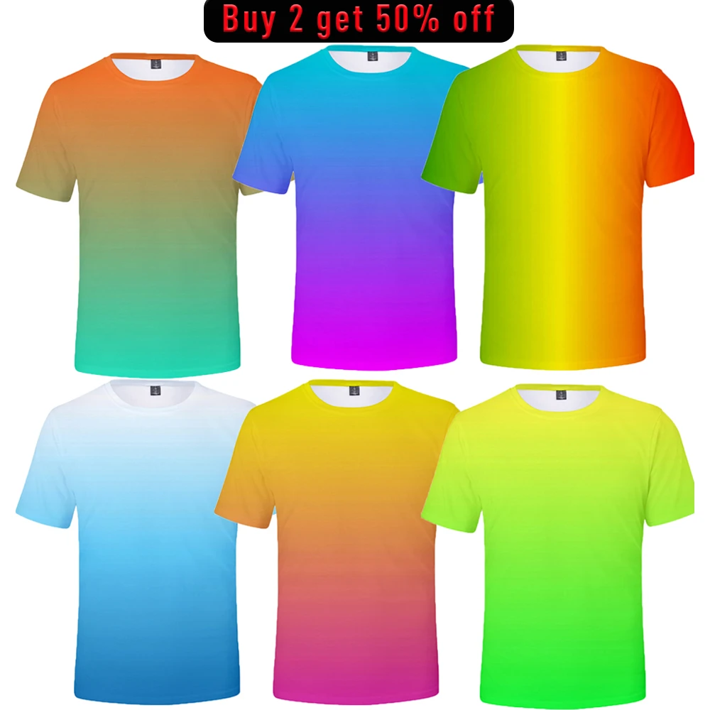 Camiseta de neón para hombre/mujer, camisa verde de verano para niño/niña, de color sólido, ropa de calle de camiseta colorida estampado 3D para niños|Camisetas| - AliExpress