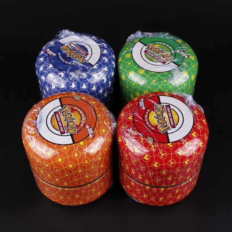 

New POKEMON Card English Pokemon Ptcg Round Tin Can 76 Cards Per Box Battle Collection Card Box Kids Toy Gift Christmas gift
